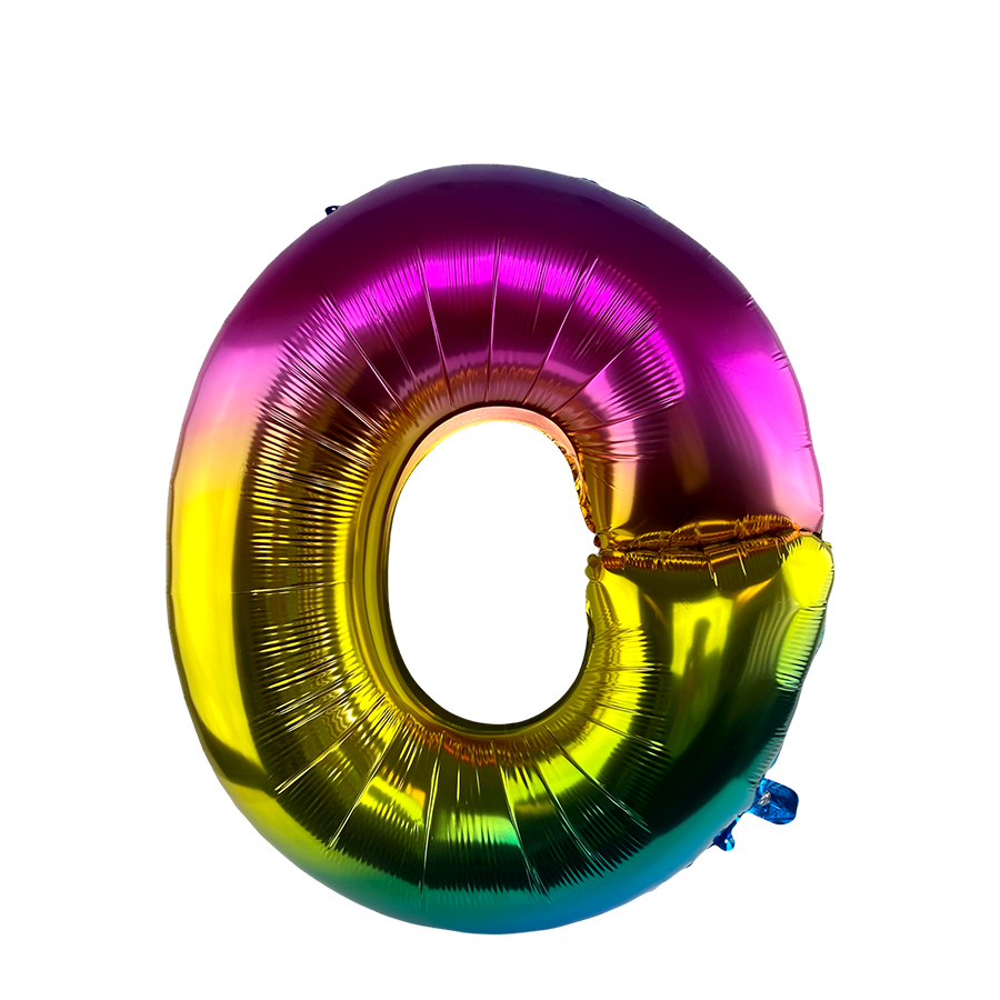 Ballon Folie Letter O Rainbow 86cm